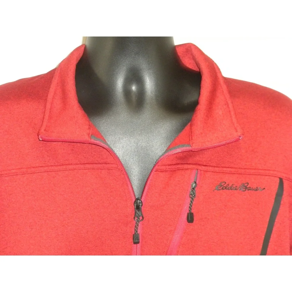 Eddie‎ Bauer Jacket Mens XL Red First Ascent 1/4 Zip Fleece Gorpcore Golf Hiking